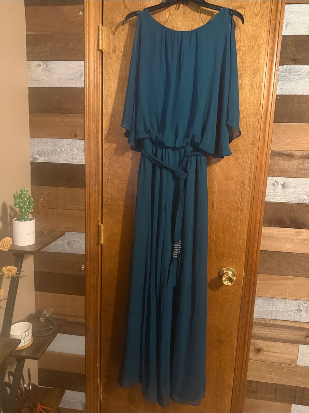 MSK Teal Satin-Look Dress Top